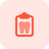 Dental check list clipboard isolated on a white background icon