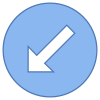 Circled Down Left icon