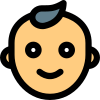 男婴的外部笑脸被隔离在白色背景上充满生育力的塔尔维沃 icon
