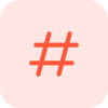 Hashtag sign used on social media websites icon