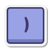 Right Parentheses Key icon