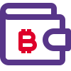 Bitcoin money digital wallet logotype of mobile application icon
