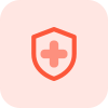 Health insurance with hospital medical coverage layout icon