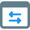 Incoming and outgoing data transfer from web browser icon