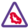 Triangular shape animal trespassing with the bat logotype icon