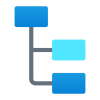 Stacked Organizational Chart Highlighted First Node icon