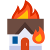 maison en flammes icon