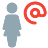 Businesswoman using company email address for work icon