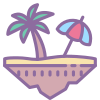 떠 있는 섬 해변 icon