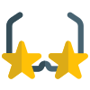 Funky music genre with glasses and the stars icon