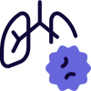 Virus affecting the lungs of a patient with breathlessness icon