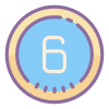 6 en círculo icon