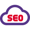 Seo service on a cloud server isolated on a white background icon