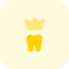 Placing a Crown on tooth secure fit isolated on a white background icon