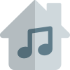 Change or control music connected with a soundbar in a residential home icon