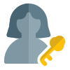 Key for access to the storage by a single user icon