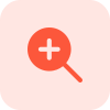 Zoom in tool for exploring and magnification icon