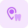 Location to the nearest dental clinic isolated on appointment icon