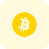 Bitcoin a cryptocurrency, a form of electronic cash and decentralized digital currency. icon