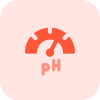 Manual pH metre indicator dial isolated on a white background icon