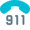 Phone number with emergency service in whole icon