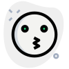 Kissing face expression emoji with eyes closed icon