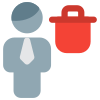 Removing businessman from the company portal site icon