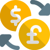 Dollar to euro money exchange service, forex exchange icon