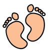 Caminho de pegadas de bebê icon