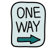 One Way Road Sign icon