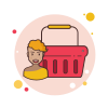 红色购物篮 icon
