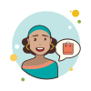 Girl and Shopping Bag icon