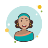Brown Curly Hair Lady With Earrings icon