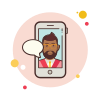 Geschäftsmann mit Bart Messaging icon