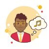 Man With Musical Note icon