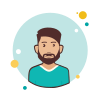 Man With Beard in Green T Shirt icon
