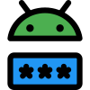 Latest Android software with password authentication layout icon