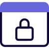 Browser security with padlock isolated on white background icon