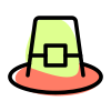 Pilgrim hat without leaf used as a decoration icon