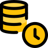 Database in process with delay times and queue icon