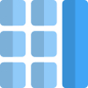 Net square grid with right content bar icon