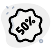 Huge discount coupon stickers in shopping malls icon