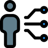 外部人类整合与多个节点隔离在白色背景人工填充塔尔维沃 icon