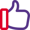 Thumbs Up gesture news in social media platforms icon