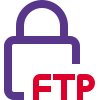 Encrypted form of file transfer protocol with a Padlock logotype icon