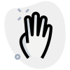 Four fingers hand gesture in political campaign with back of the hand icon