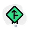 Side road to front joining the intersection icon