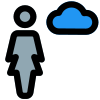 Cloud computing engineer with advance support layout icon