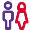 Male and female bathroom stickman signal logotype icon