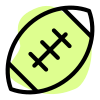 American football oval shape ball layout indication icon